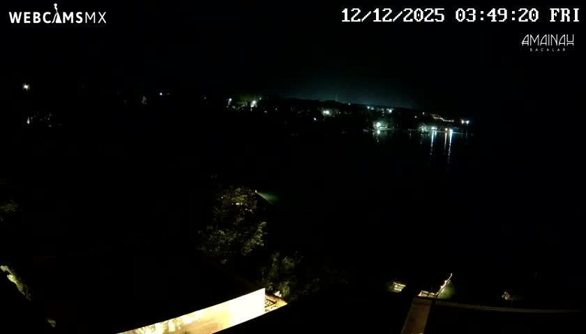 Laguna de Bacalar Lagoon Lake from Amaniah Live Cam - Bacalar,  Quintana Roo, Mexico 