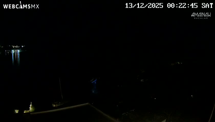 Laguna de Bacalar Lagoon Lake from Amaniah Live Cam - Bacalar,  Quintana Roo, Mexico 