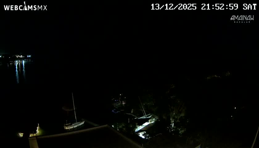 Laguna de Bacalar Lagoon Lake from Amaniah Live Cam - Bacalar,  Quintana Roo, Mexico 