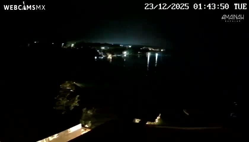 Laguna de Bacalar Lagoon Lake from Amaniah Live Cam - Bacalar,  Quintana Roo, Mexico 