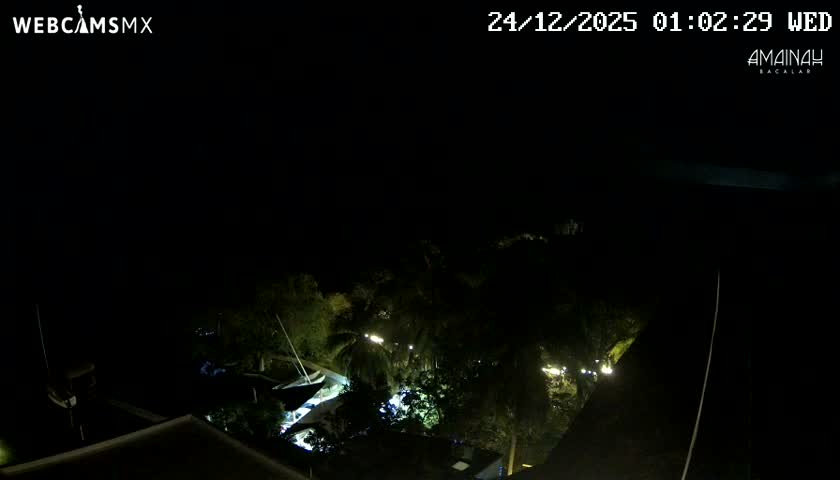 Laguna de Bacalar Lagoon Lake from Amaniah Live Cam - Bacalar,  Quintana Roo, Mexico 