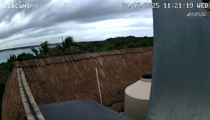 Laguna de Bacalar Lagoon Lake from Amaniah Live Cam - Bacalar,  Quintana Roo, Mexico 