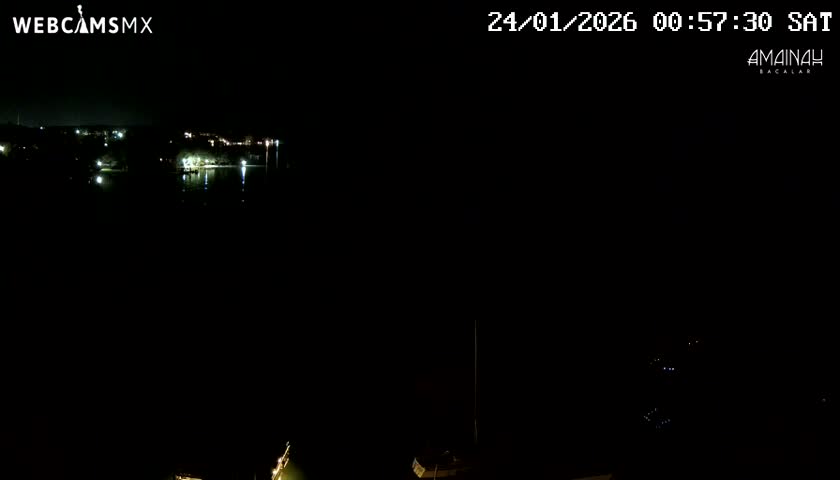 Laguna de Bacalar Lagoon Lake from Amaniah Live Cam - Bacalar,  Quintana Roo, Mexico 