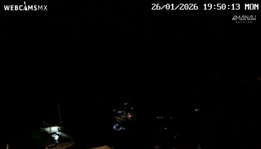 Laguna de Bacalar Lagoon Lake from Amaniah Live Cam - Bacalar,  Quintana Roo, Mexico 