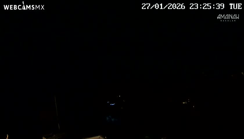 Laguna de Bacalar Lagoon Lake from Amaniah Live Cam - Bacalar,  Quintana Roo, Mexico 