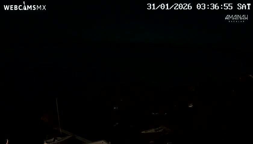 Laguna de Bacalar Lagoon Lake from Amaniah Live Cam - Bacalar,  Quintana Roo, Mexico 