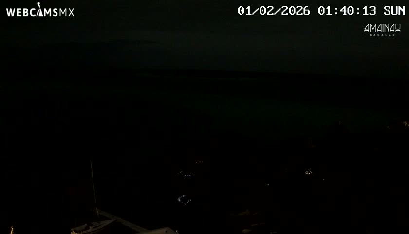 Laguna de Bacalar Lagoon Lake from Amaniah Live Cam - Bacalar,  Quintana Roo, Mexico 