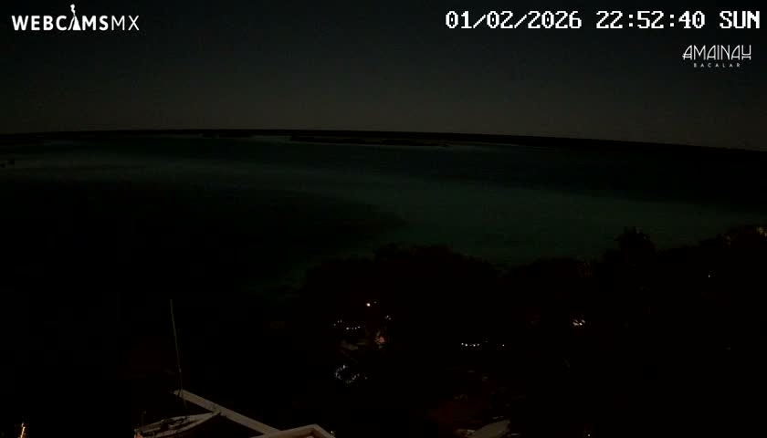 Laguna de Bacalar Lagoon Lake from Amaniah Live Cam - Bacalar,  Quintana Roo, Mexico 