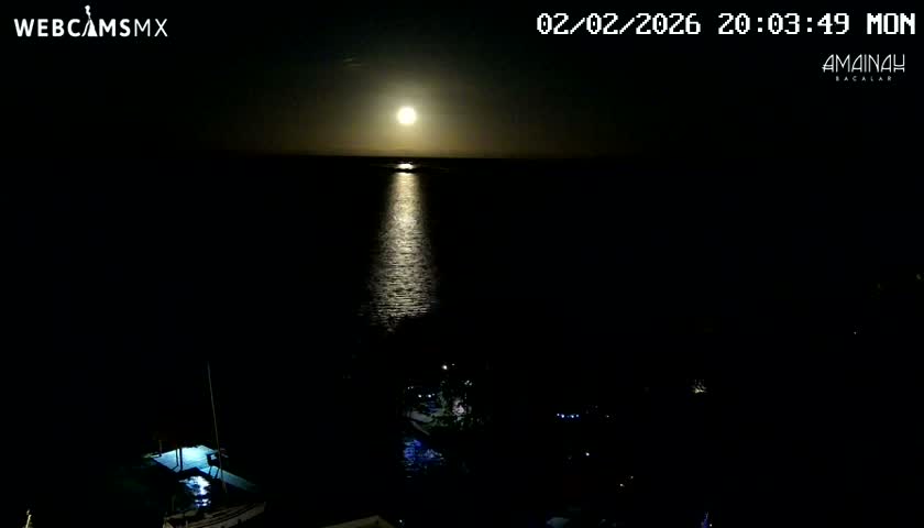 Laguna de Bacalar Lagoon Lake from Amaniah Live Cam - Bacalar,  Quintana Roo, Mexico 