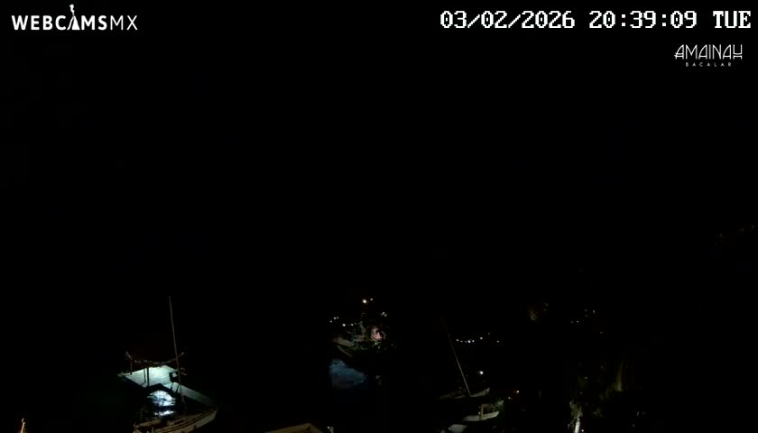 Laguna de Bacalar Lagoon Lake from Amaniah Live Cam - Bacalar,  Quintana Roo, Mexico 