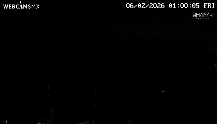 Laguna de Bacalar Lagoon Lake from Amaniah Live Cam - Bacalar,  Quintana Roo, Mexico 