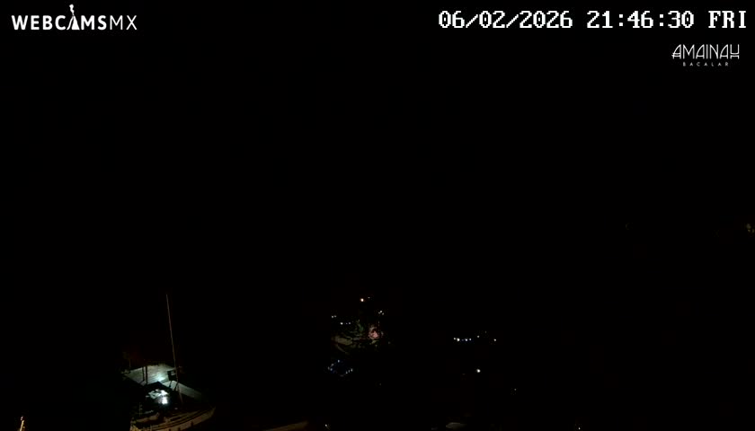 Laguna de Bacalar Lagoon Lake from Amaniah Live Cam - Bacalar,  Quintana Roo, Mexico 