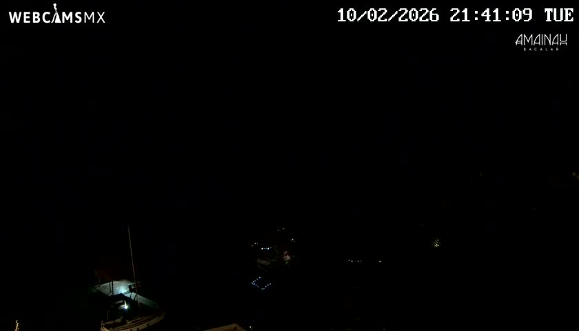 Laguna de Bacalar Lagoon Lake from Amaniah Live Cam - Bacalar,  Quintana Roo, Mexico 