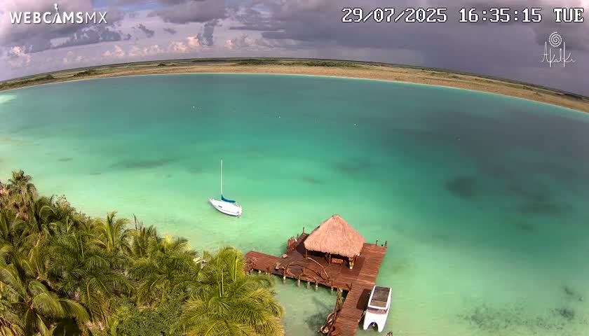 Laguna de Bacalar Lagoon Lake Akalki Live Cam - Bacalar,  Quintana Roo, Mexico