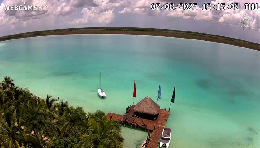 Laguna de Bacalar Lagoon Lake Akalki Live Cam - Bacalar,  Quintana Roo, Mexico
