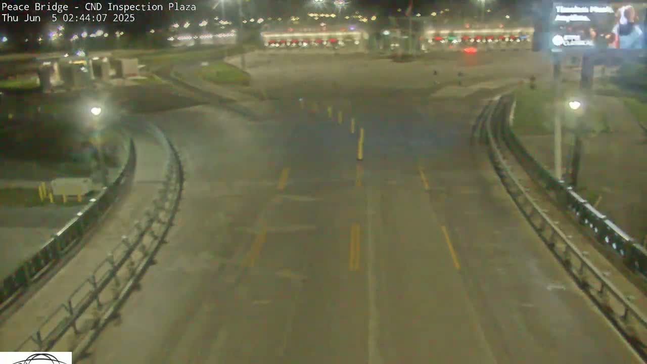 Fort Erie, Peace Bridge Canadian Inspection Plaza & Border Crossing Tool Booths Live Cam - Fort Erie, Niagara, Ontario, Canada