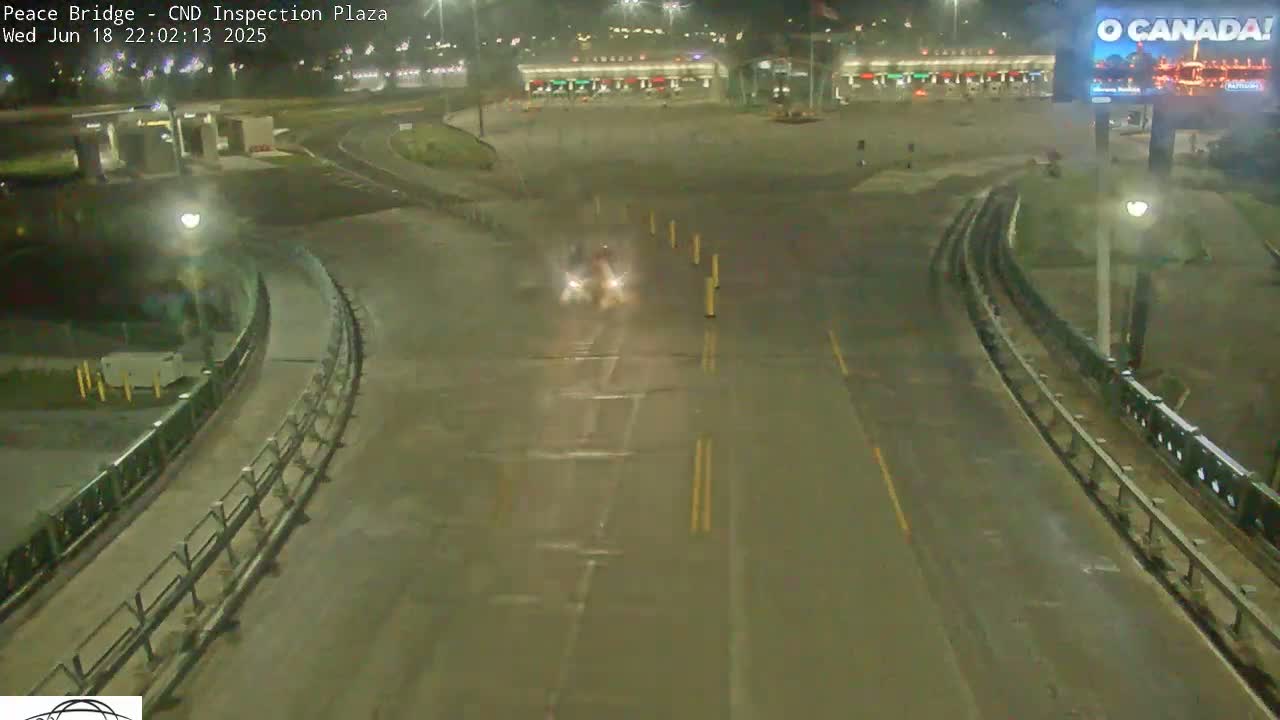Fort Erie, Peace Bridge Canadian Inspection Plaza & Border Crossing Tool Booths Live Cam - Fort Erie, Niagara, Ontario, Canada