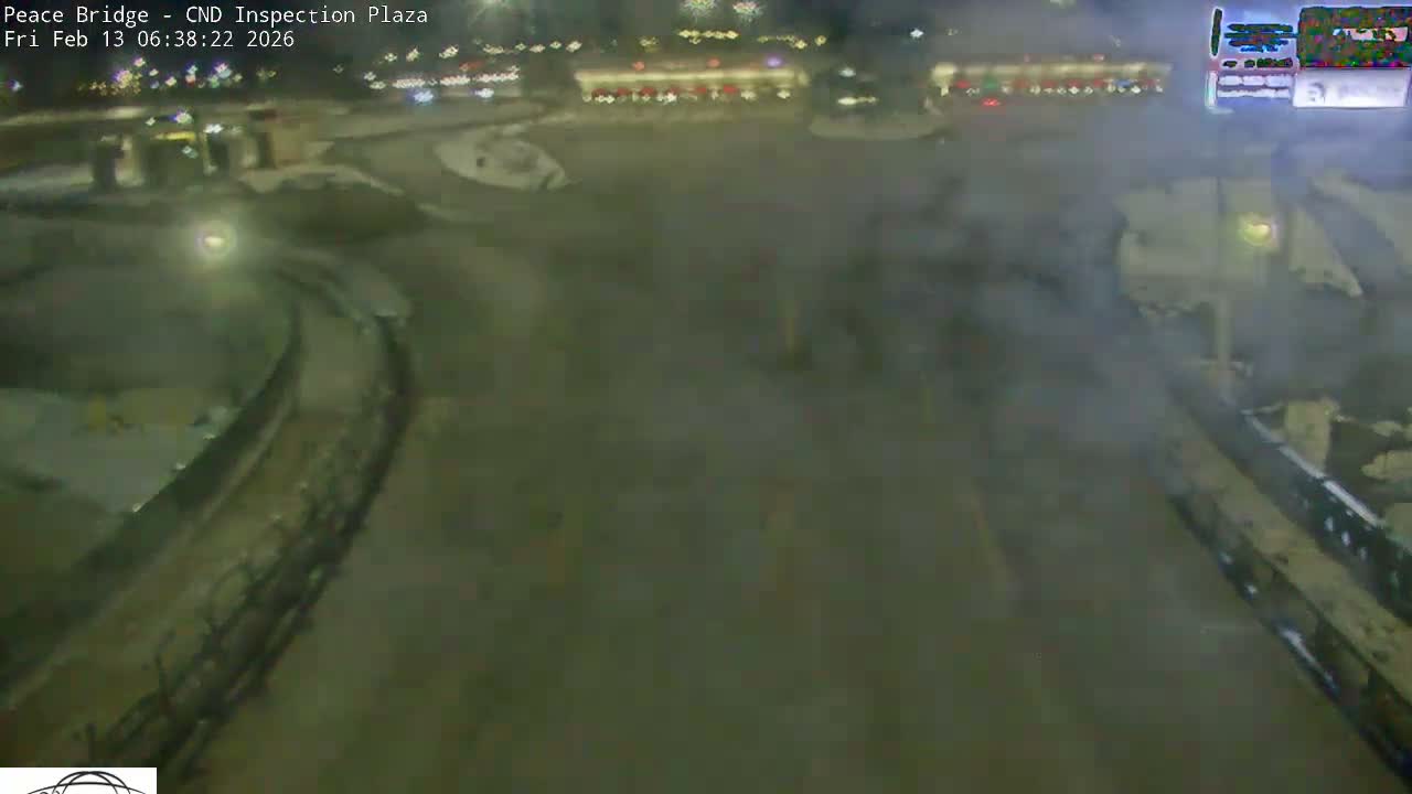 Fort Erie, Peace Bridge Canadian Inspection Plaza & Border Crossing Tool Booths Live Cam - Fort Erie, Niagara, Ontario, Canada