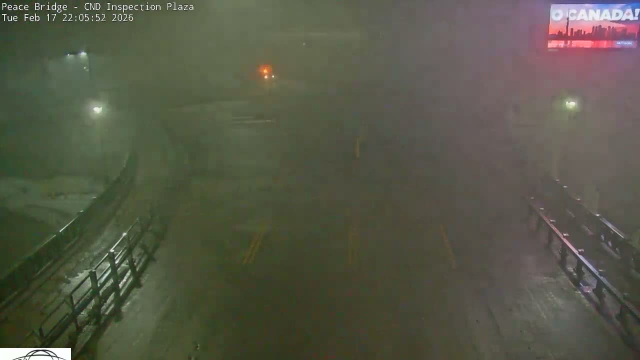 Fort Erie, Peace Bridge Canadian Inspection Plaza & Border Crossing Tool Booths Live Cam - Fort Erie, Niagara, Ontario, Canada