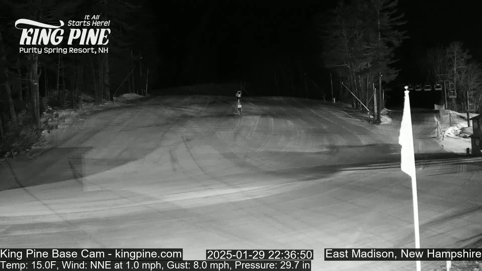King Pine Base Ski Live Cam - Madison, New Hampshire, USA