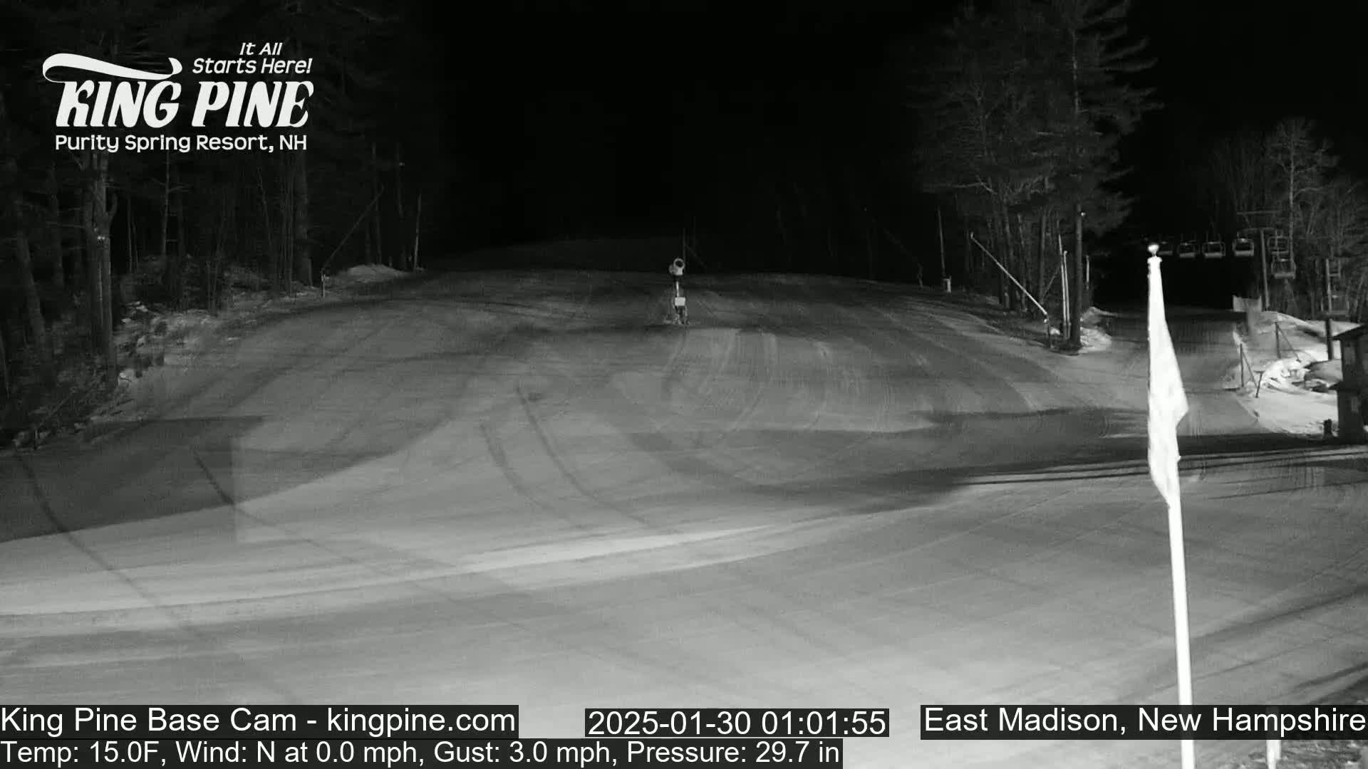 King Pine Base Ski Live Cam - Madison, New Hampshire, USA