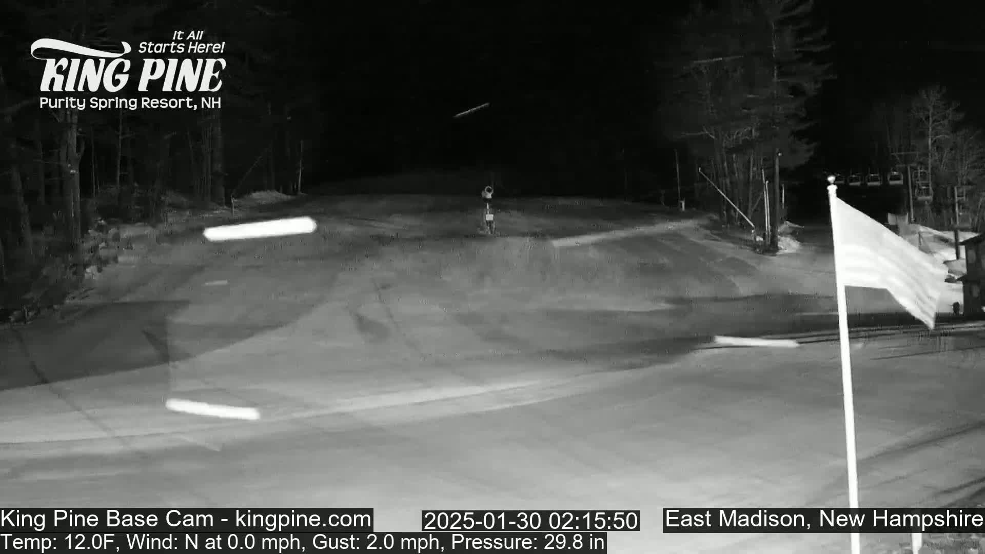 King Pine Base Ski Live Cam - Madison, New Hampshire, USA