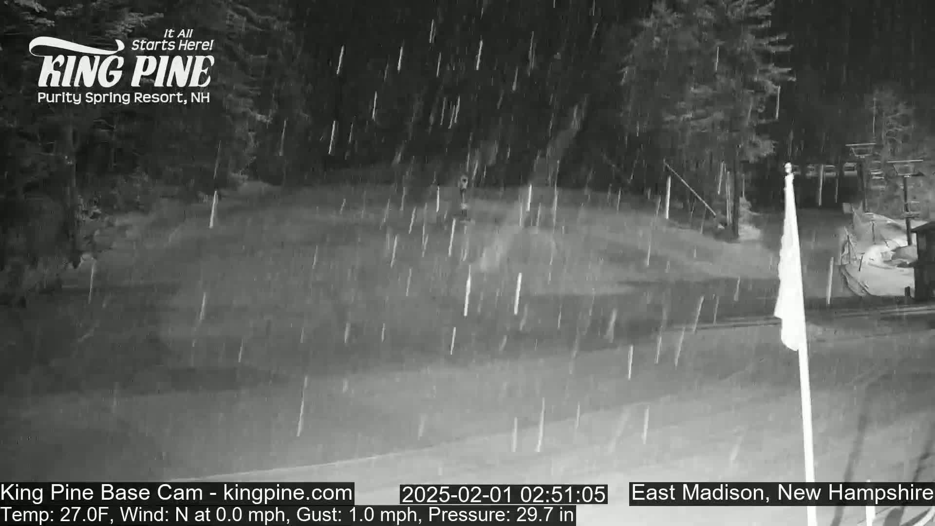 King Pine Base Ski Live Cam - Madison, New Hampshire, USA