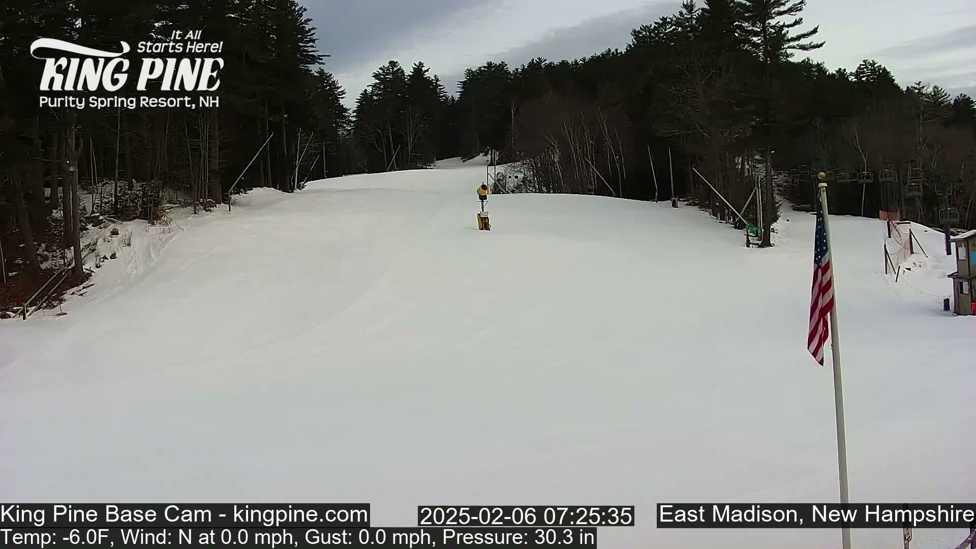 King Pine Base Ski Live Cam - Madison, New Hampshire, USA