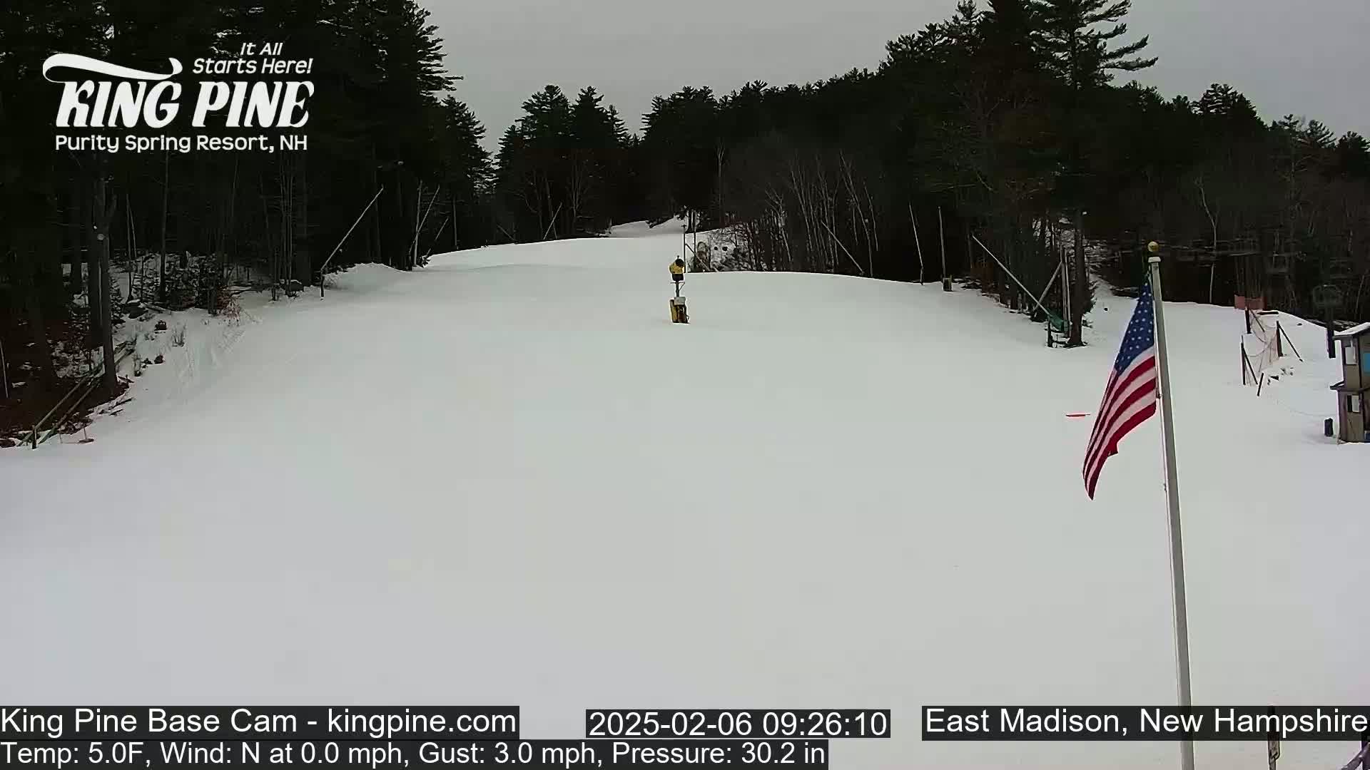 King Pine Base Ski Live Cam - Madison, New Hampshire, USA
