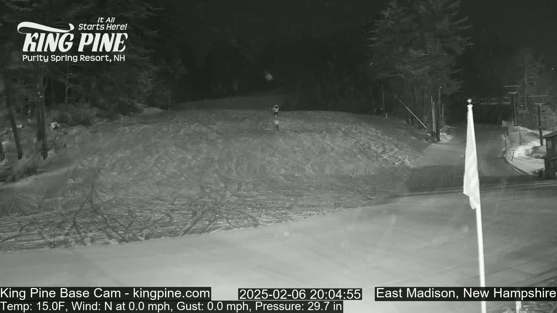 King Pine Base Ski Live Cam - Madison, New Hampshire, USA