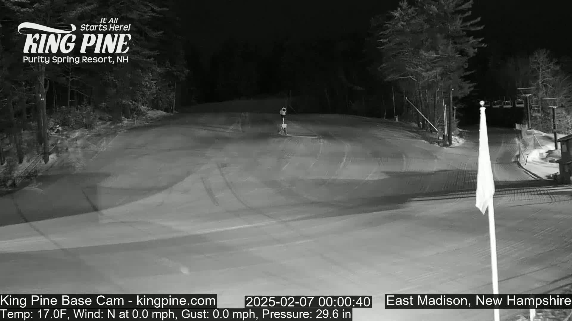 King Pine Base Ski Live Cam - Madison, New Hampshire, USA
