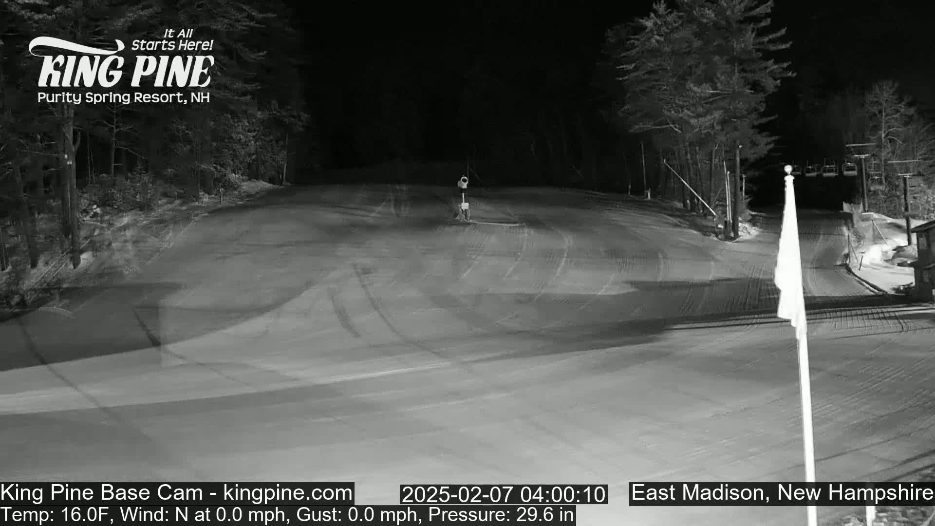King Pine Base Ski Live Cam - Madison, New Hampshire, USA