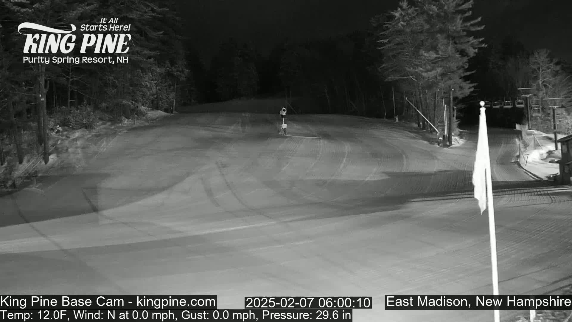 King Pine Base Ski Live Cam - Madison, New Hampshire, USA
