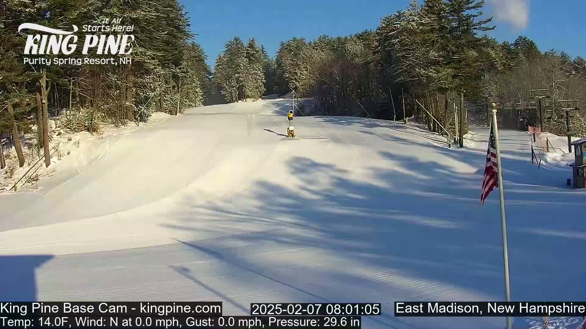 King Pine Base Ski Live Cam - Madison, New Hampshire, USA