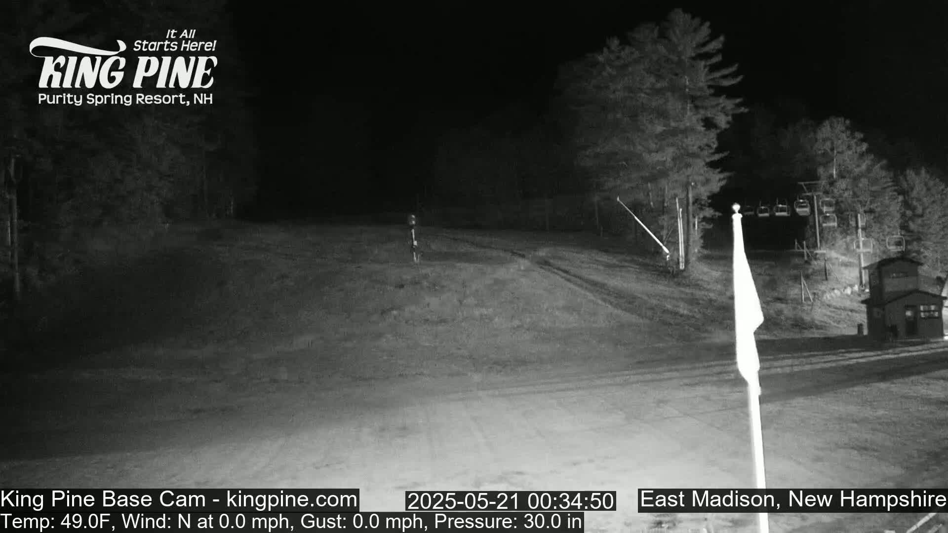 King Pine Base Ski Live Cam - Madison, New Hampshire, USA