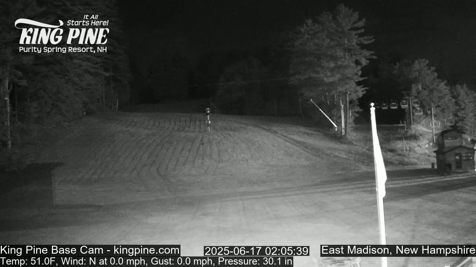 King Pine Base Ski Live Cam - Madison, New Hampshire, USA
