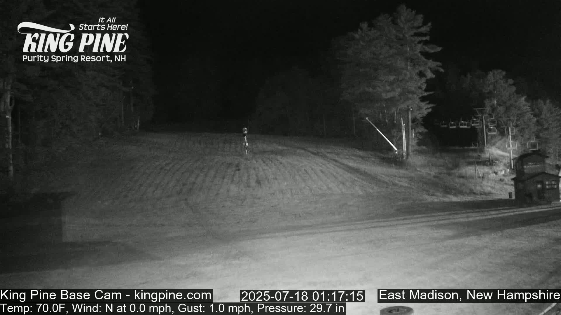 King Pine Base Ski Live Cam - Madison, New Hampshire, USA