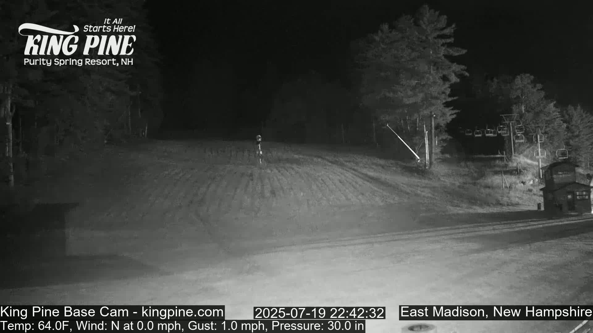King Pine Base Ski Live Cam - Madison, New Hampshire, USA