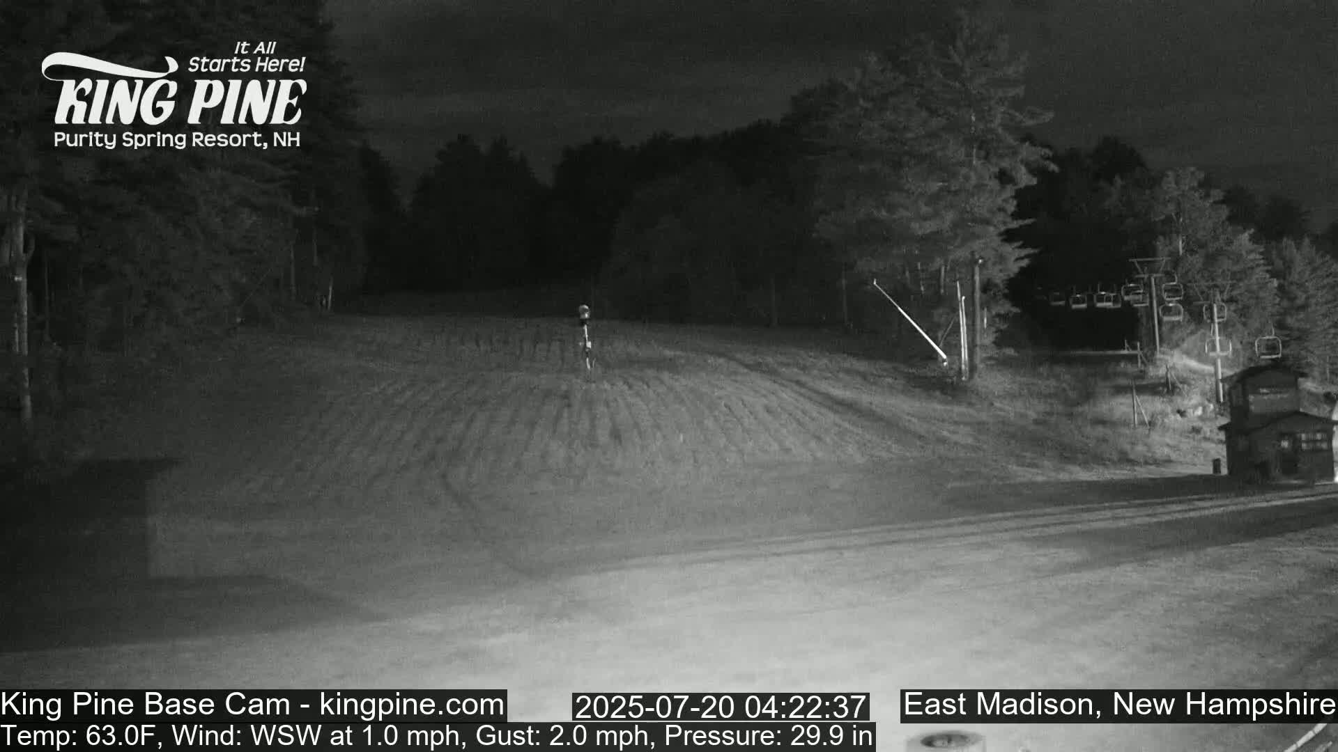 King Pine Base Ski Live Cam - Madison, New Hampshire, USA