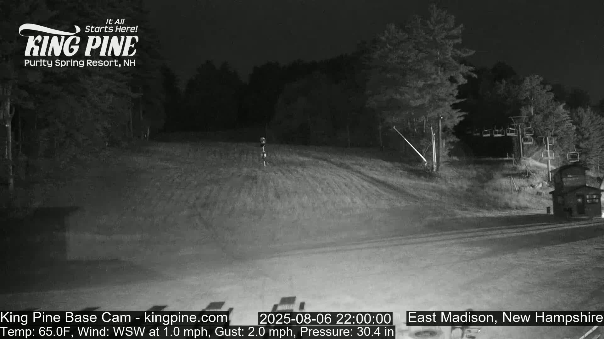 King Pine Base Ski Live Cam - Madison, New Hampshire, USA