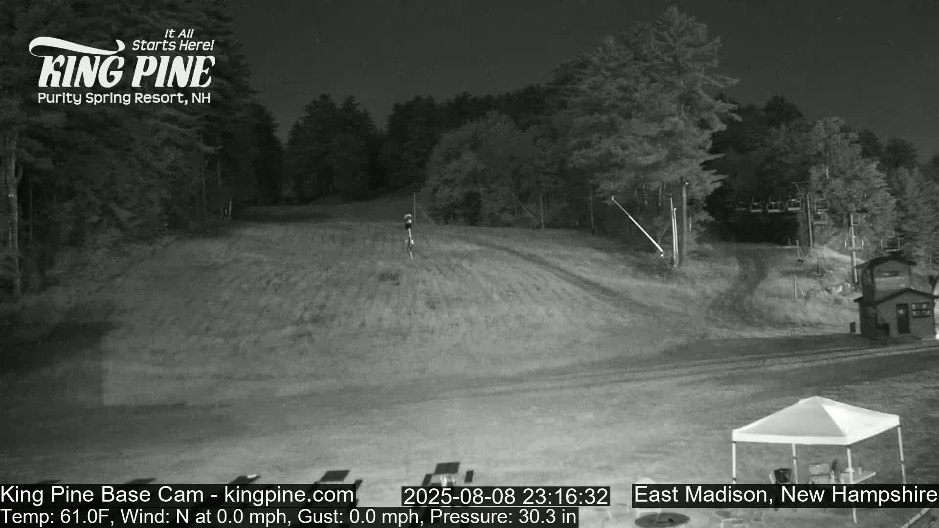 King Pine Base Ski Live Cam - Madison, New Hampshire, USA