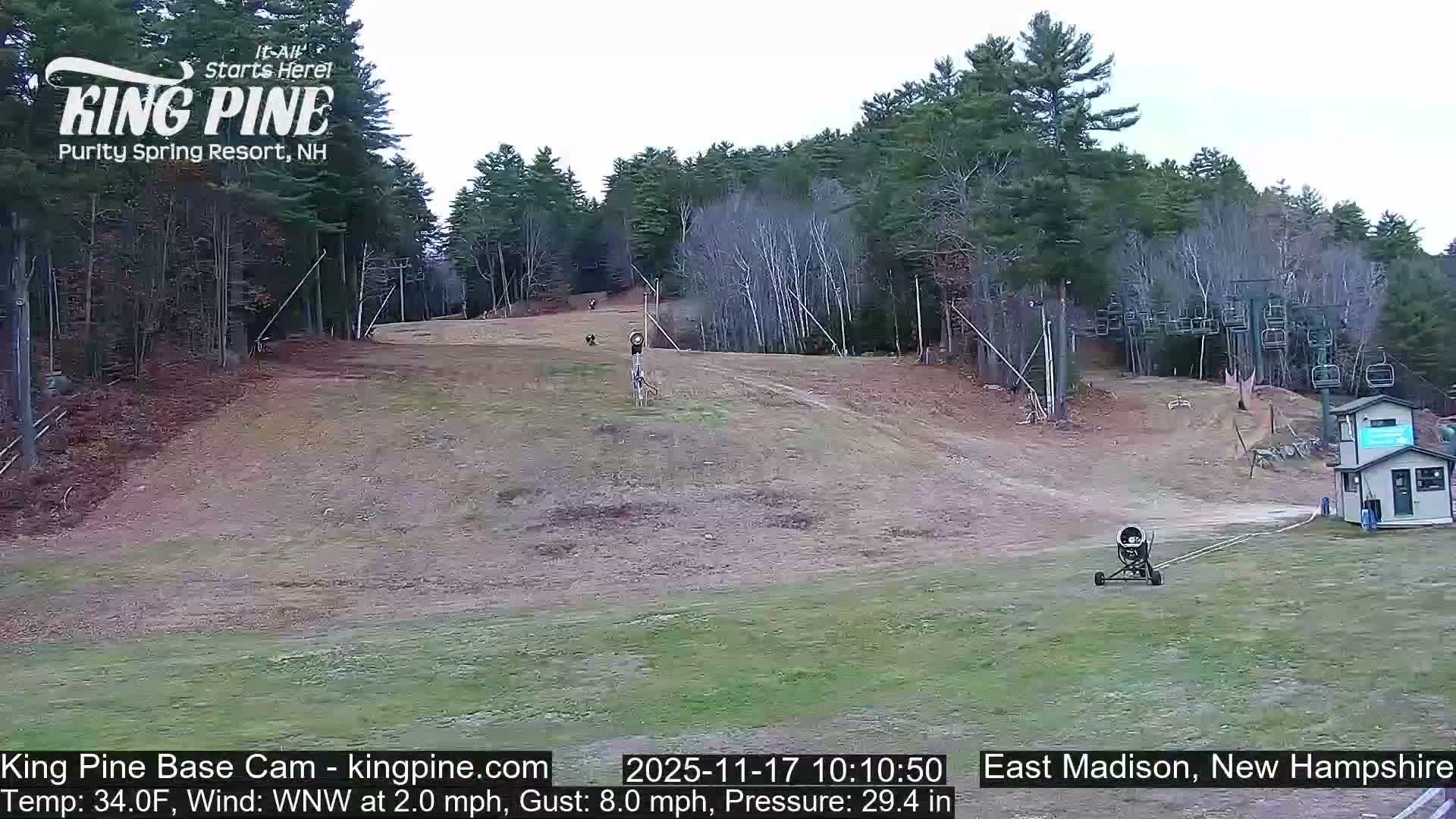 King Pine Base Ski Live Cam - Madison, New Hampshire, USA