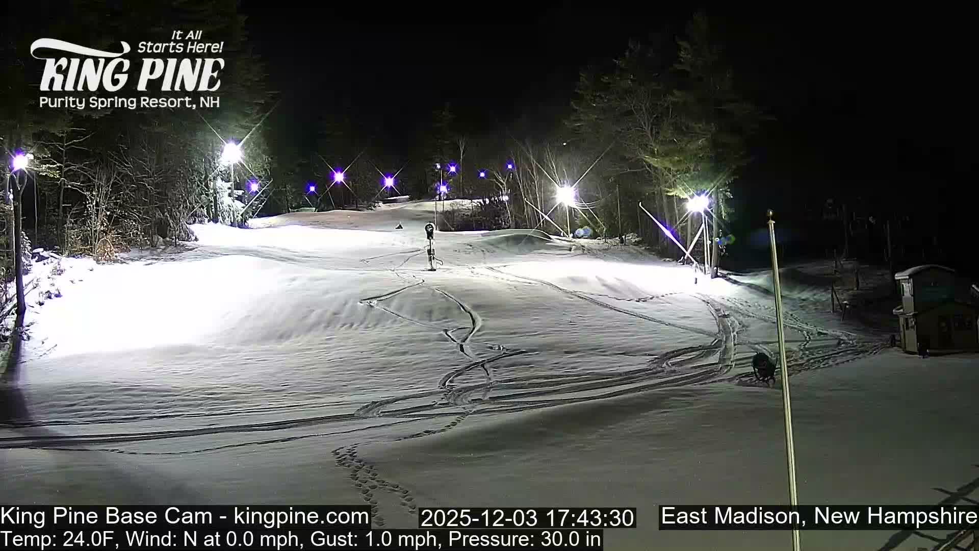 King Pine Base Ski Live Cam - Madison, New Hampshire, USA