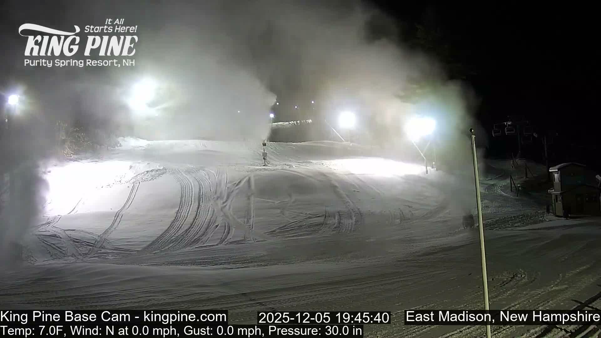 King Pine Base Ski Live Cam - Madison, New Hampshire, USA
