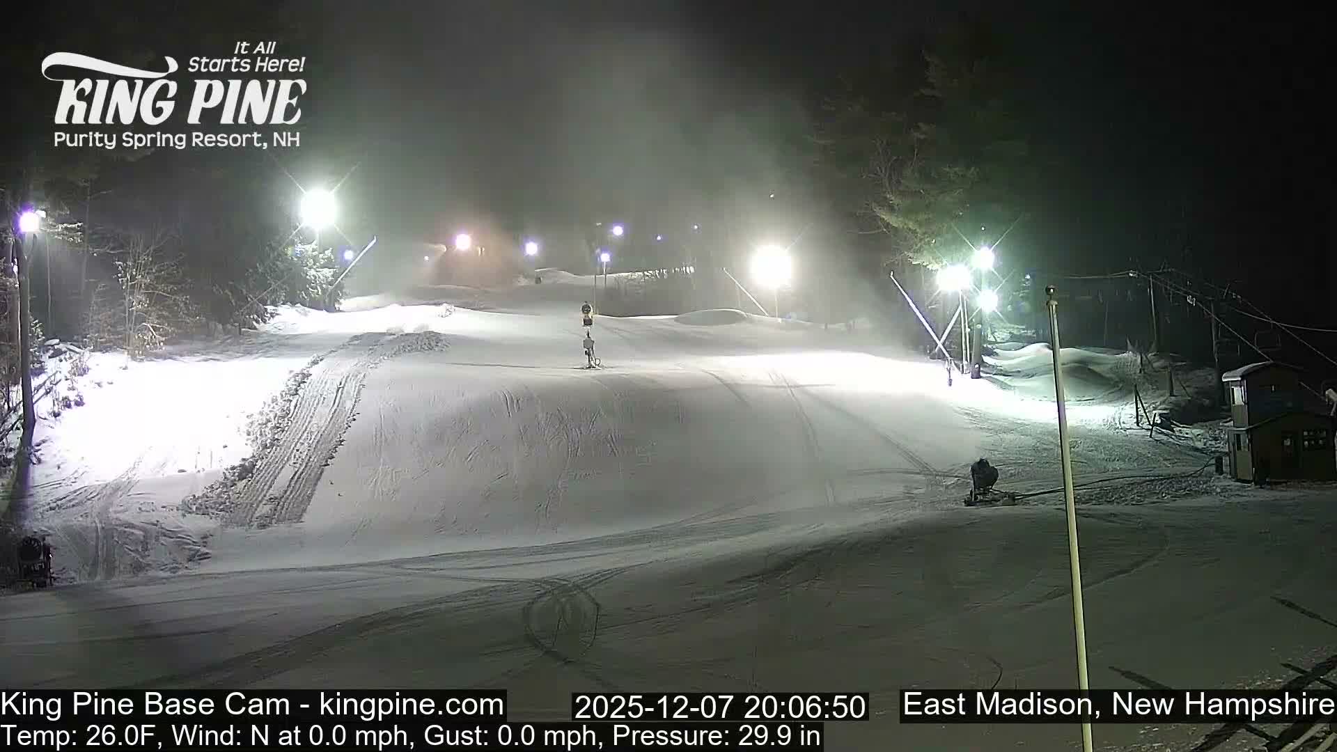 King Pine Base Ski Live Cam - Madison, New Hampshire, USA