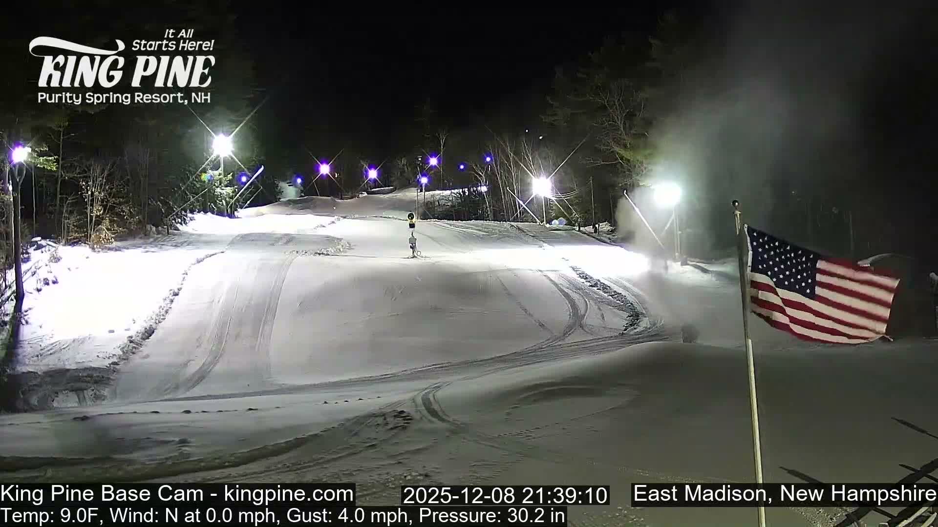King Pine Base Ski Live Cam - Madison, New Hampshire, USA