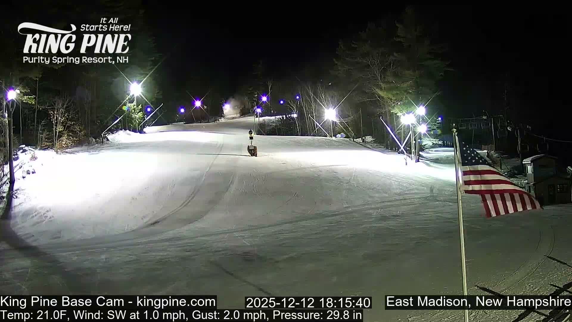 King Pine Base Ski Live Cam - Madison, New Hampshire, USA
