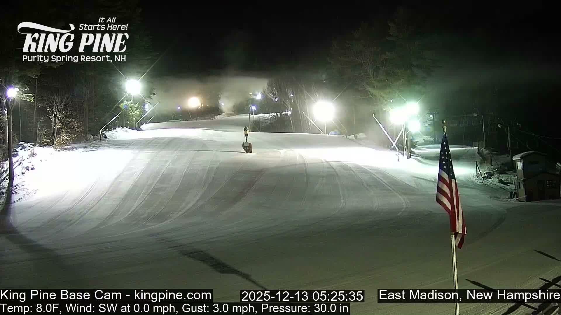 King Pine Base Ski Live Cam - Madison, New Hampshire, USA