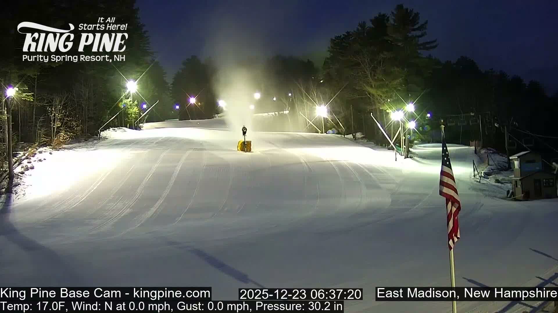 King Pine Base Ski Live Cam - Madison, New Hampshire, USA