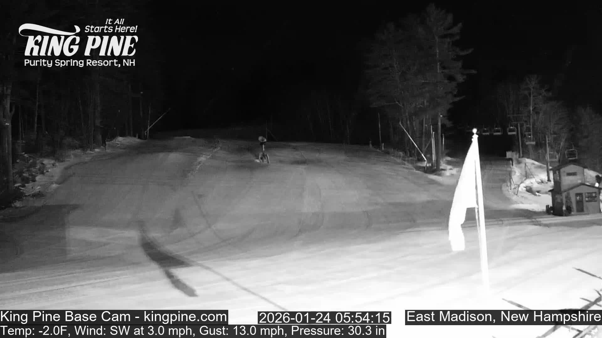 King Pine Base Ski Live Cam - Madison, New Hampshire, USA